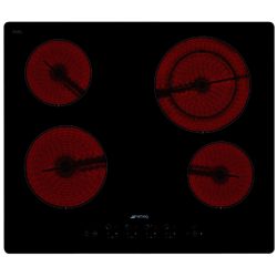 Smeg SE2641TD2 60cm Ceramic Hob with Touch Controls on Straight Edge Black Glass